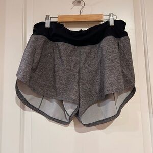 Lululemon Speed Up Short in the Heather Black Lux
